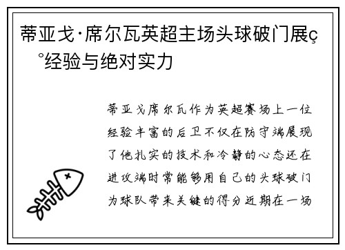 蒂亚戈·席尔瓦英超主场头球破门展现经验与绝对实力